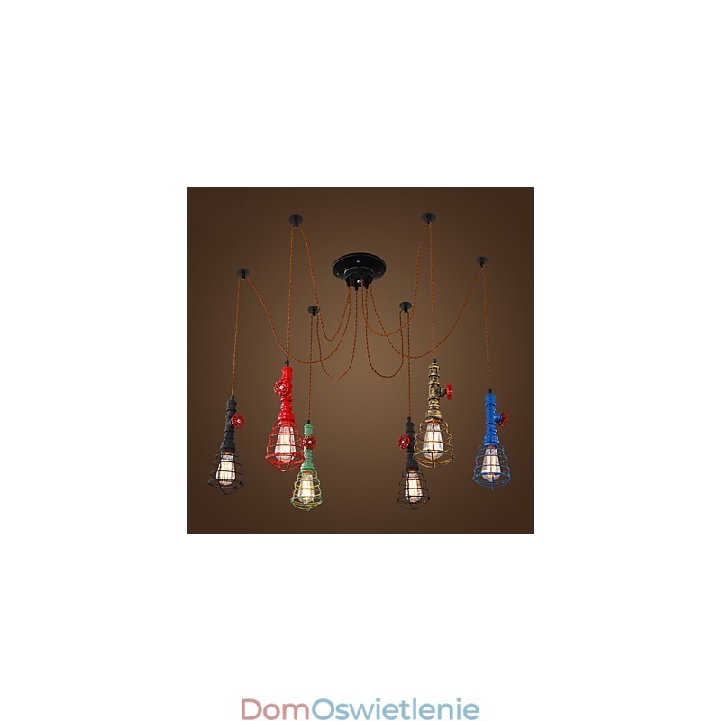6 świateł Vintage lampa wisząca Waterpipe Design Lights
