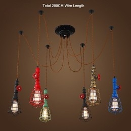 6 świateł Vintage lampa wisząca Waterpipe Design Lights