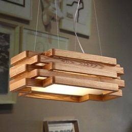 Nowoczesna współczesna rustykalna lampa wisząca z drewna bambusowego