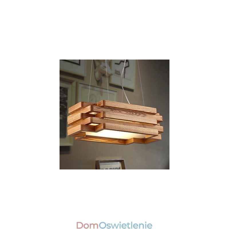 Nowoczesna współczesna rustykalna lampa wisząca z drewna bambusowego