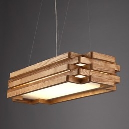 Nowoczesna współczesna rustykalna lampa wisząca z drewna bambusowego