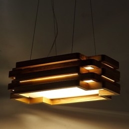 Nowoczesna współczesna rustykalna lampa wisząca z drewna bambusowego