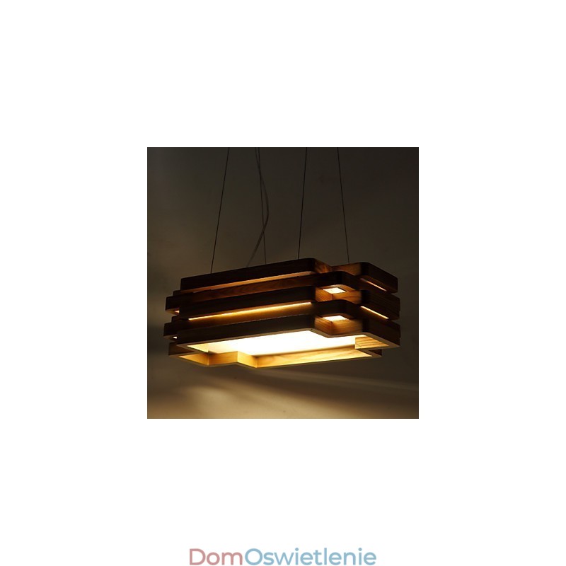 Nowoczesna współczesna rustykalna lampa wisząca z drewna bambusowego