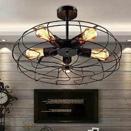 Industrial Vintage Metal Fan Lampa wisząca Steampunk Żyrandol sufitowy Światło