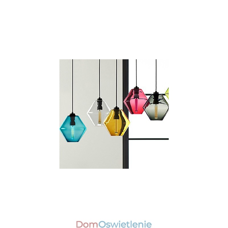 Żyrandol wiszący Candy Color Single Head Art Glass z kloszem szklanym (szary żółty zielony czerwony różowy niebieski biały)
