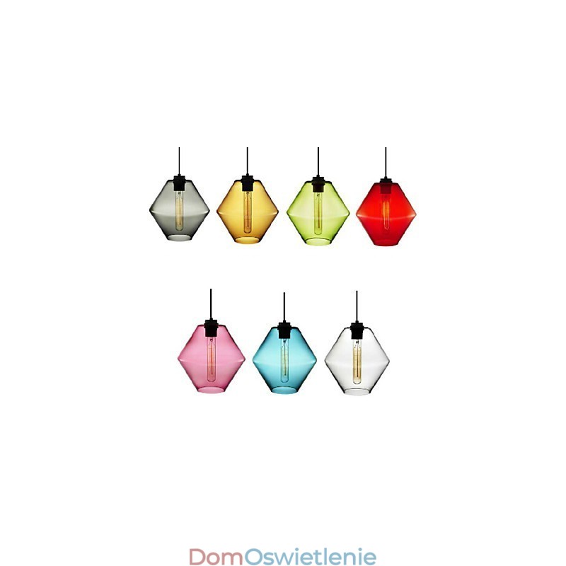 Żyrandol wiszący Candy Color Single Head Art Glass z kloszem szklanym (szary żółty zielony czerwony różowy niebieski biały)