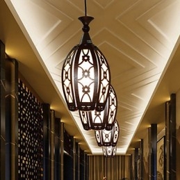 Nowoczesna i kontraktowa kreatywna lampa wisząca z drewna do jadalni