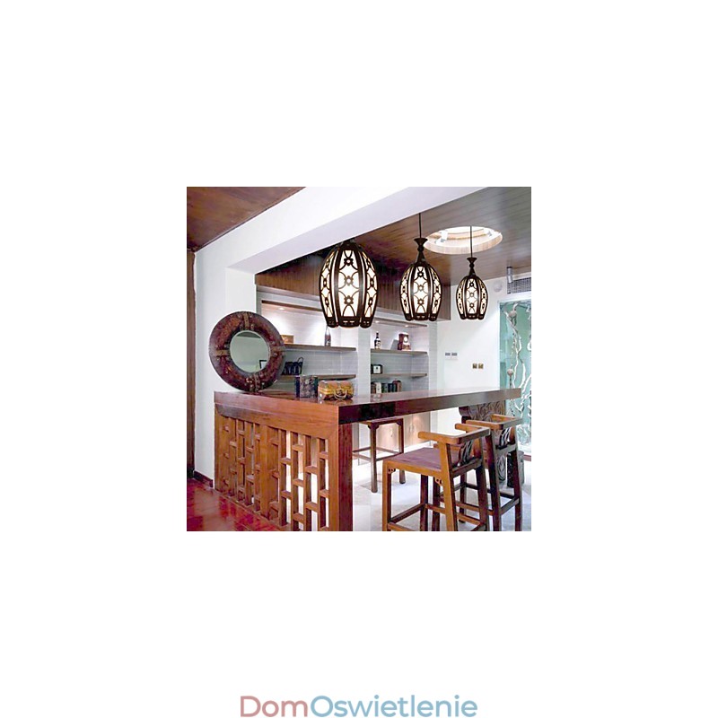 Nowoczesna i kontraktowa kreatywna lampa wisząca z drewna do jadalni