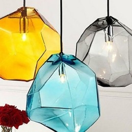 Kreatywny kryształ lodowy szklany diamentowy wisiorek chromatyczna lampa droplight