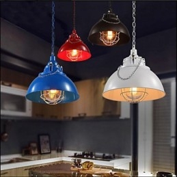 Metalowa lampa żelazna z pojedynczą głowicą i żyrandolem