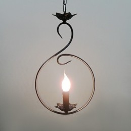 Wisząca lampa w stylu rustykalnym w kolorze brązu