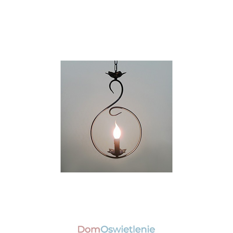 Wisząca lampa w stylu rustykalnym w kolorze brązu