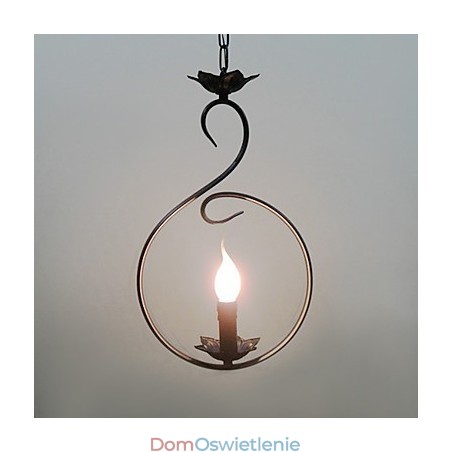 Wisząca lampa w stylu rustykalnym w kolorze brązu