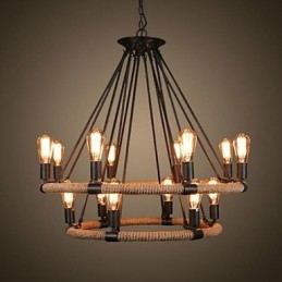 Tradycyjny Klasyczny Rustykalny Domek Vintage Retro Wiejski Malowanie Metalowa Lampa Wisząca