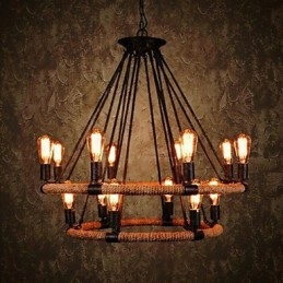 Tradycyjny Klasyczny Rustykalny Domek Vintage Retro Wiejski Malowanie Metalowa Lampa Wisząca