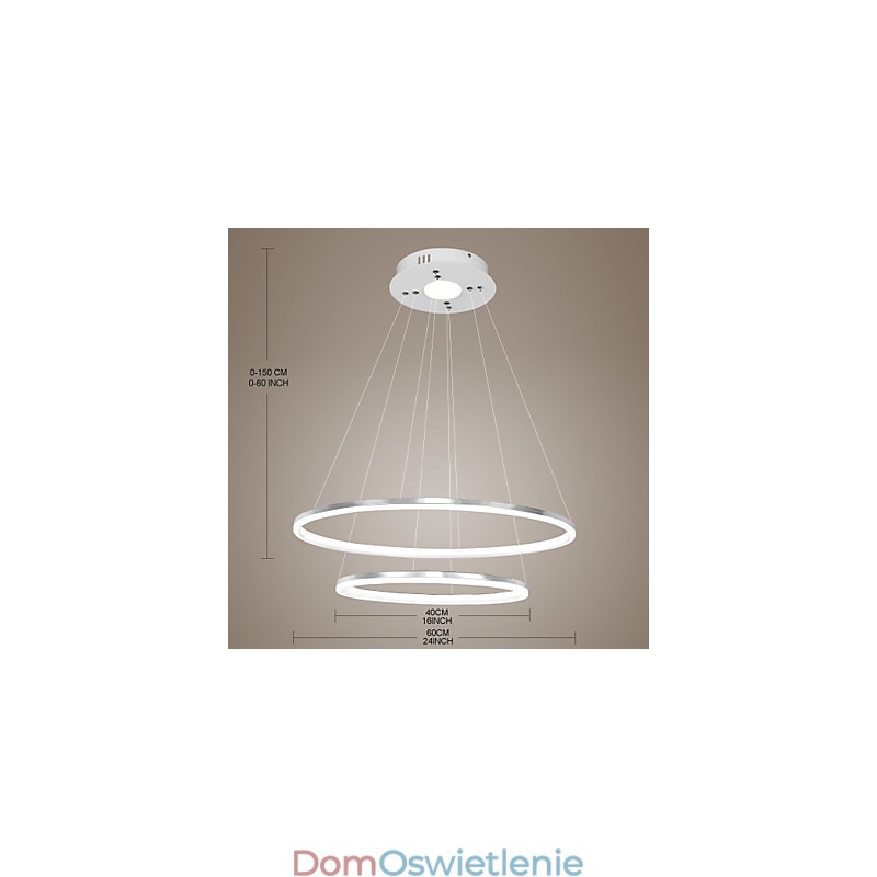 Nowoczesna lampa wisząca 4Wysokiej jakości akrylowa podwójna oprawa pierścieniowa