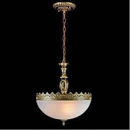 Tradycyjna klasyczna vintage retro brązowa metalowa lampa wisząca