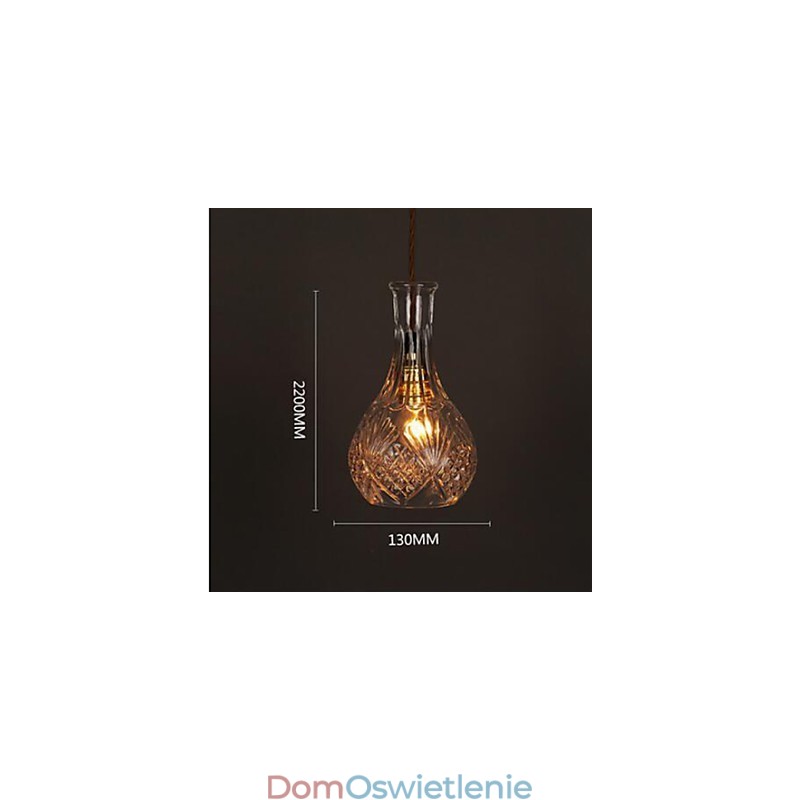 Romantyczna butelka kreatywny rzeźbiony szklany żyrandol artystyczny lampa wisząca