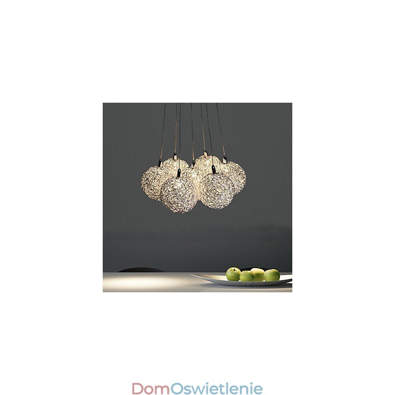 Nowoczesna, współczesna, miniaturowa lampa wisząca z galwanizowanego metalu