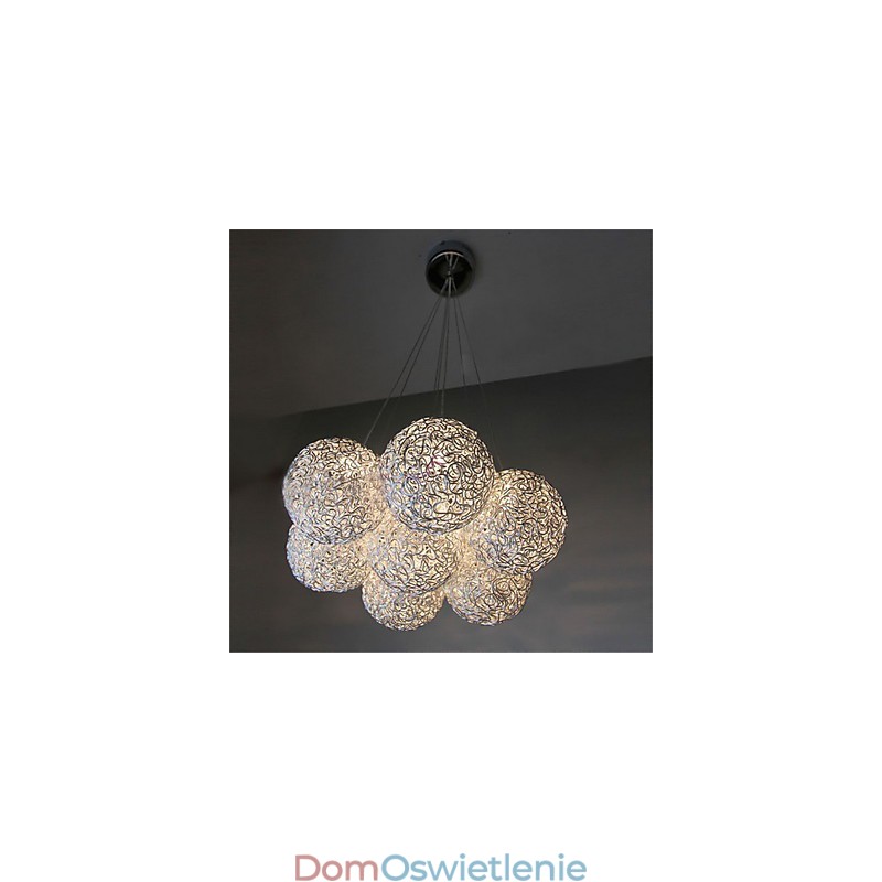 Nowoczesna, współczesna, miniaturowa lampa wisząca z galwanizowanego metalu