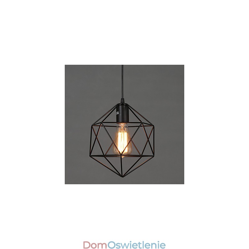 Żyrandol z kutego żelaza w geometrycznej linii z diamentami, wiszący, nowoczesny, współczesny