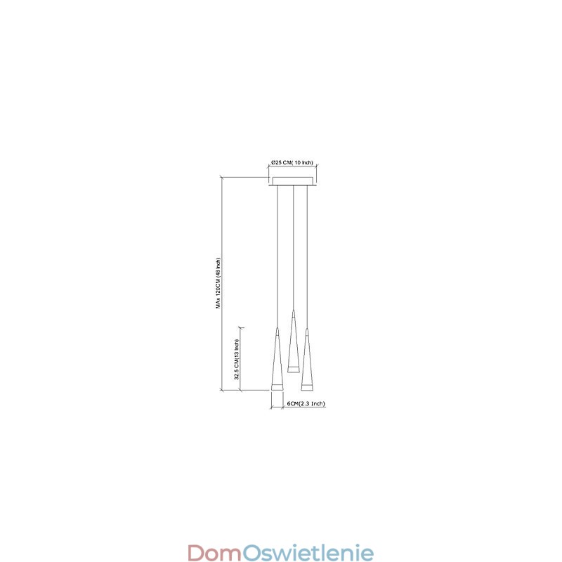 Nowoczesna współczesna lampa wisząca z metalu chromowanego