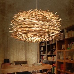 Europejski i amerykański żyrandol z plecionego rattanu