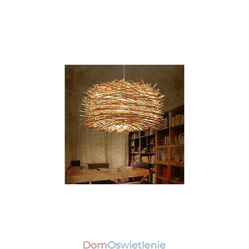 Europejski i amerykański żyrandol z plecionego rattanu