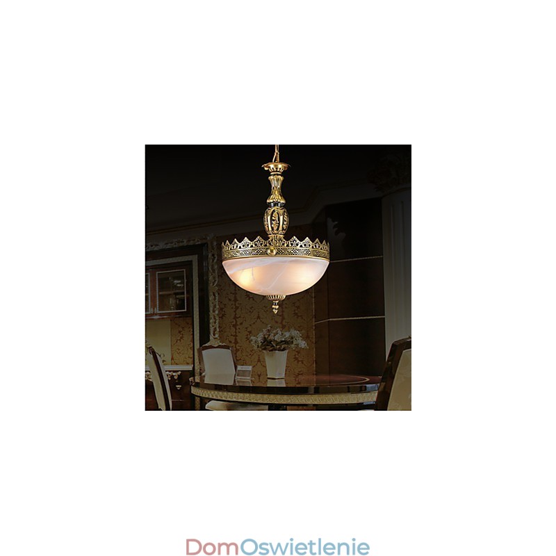 Tradycyjna klasyczna vintage retro brązowa metalowa lampa wisząca