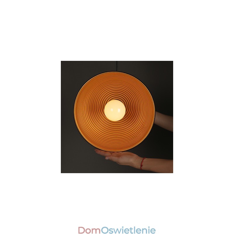 Kreatywna lampa okrągła kominowa Droplight kute żelazo charakter posiłki żyrandol czarno-biały