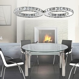 Nowoczesna współczesna kryształowa chromowana metalowa lampa wisząca