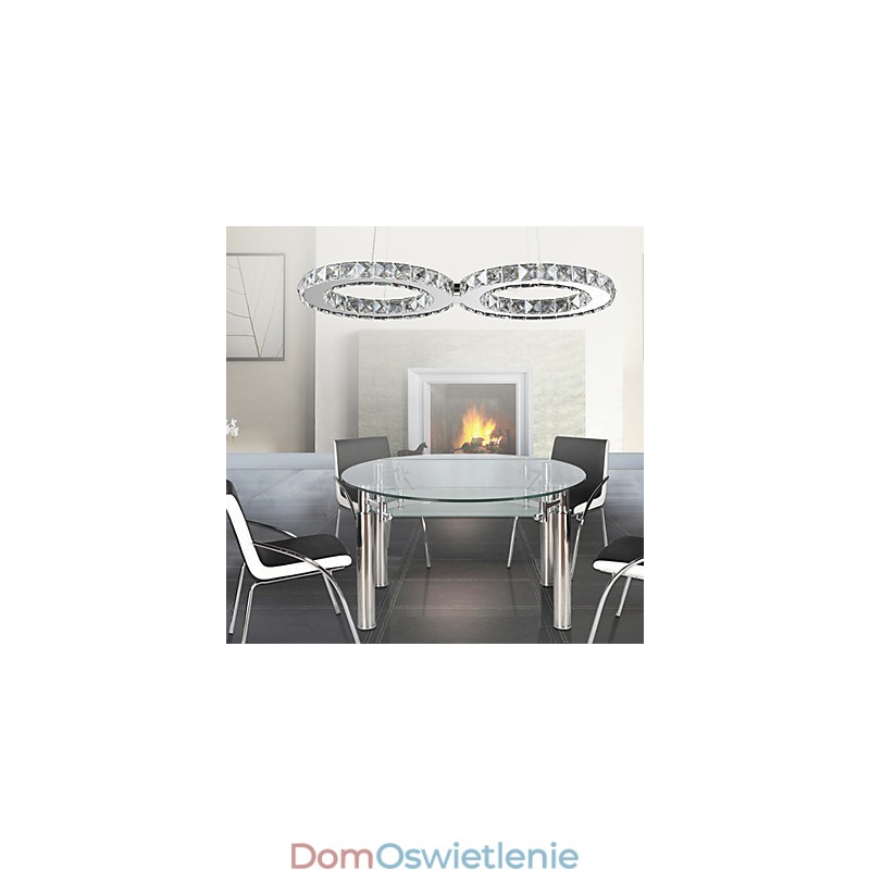 Nowoczesna współczesna kryształowa chromowana metalowa lampa wisząca