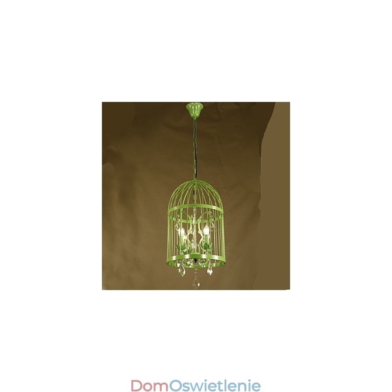 Vintage Żelazna Klatka Schodowa Lampa Żyrandol Kryształ