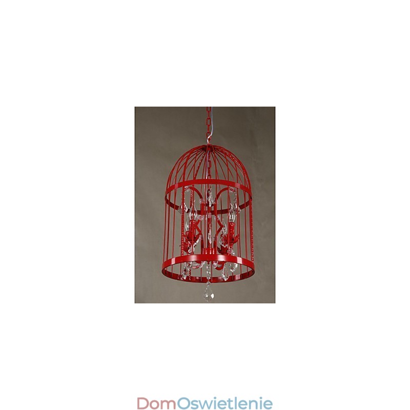 Vintage Żelazna Klatka Schodowa Lampa Żyrandol Kryształ