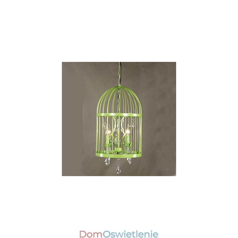 Vintage Żelazna Klatka Schodowa Lampa Żyrandol Kryształ