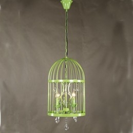 Vintage Żelazna Klatka Schodowa Lampa Żyrandol Kryształ