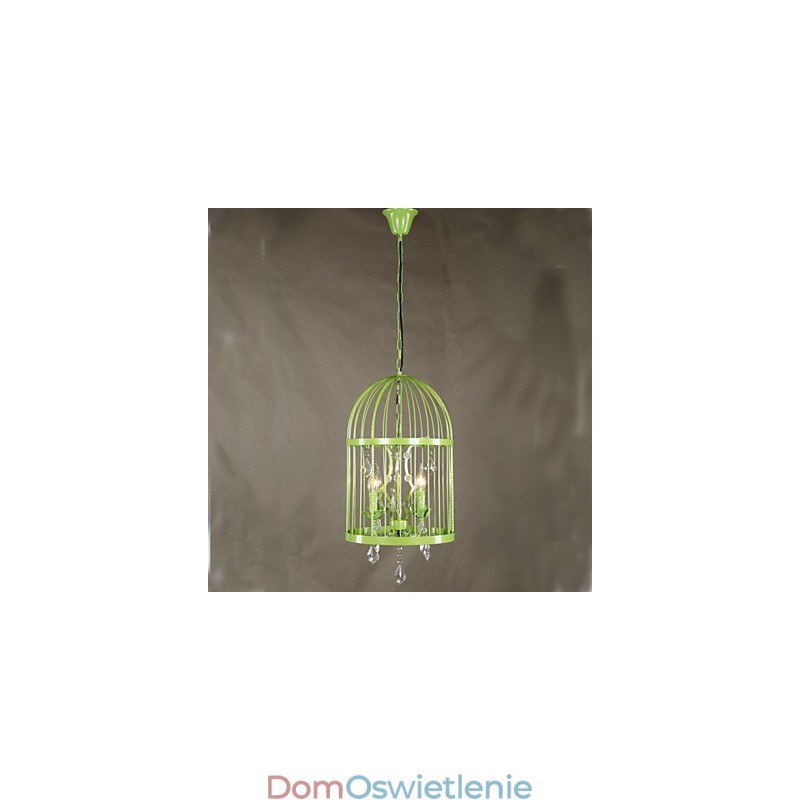 Vintage Żelazna Klatka Schodowa Lampa Żyrandol Kryształ