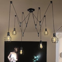 6 świateł Country Designers Metalowa lampa wisząca