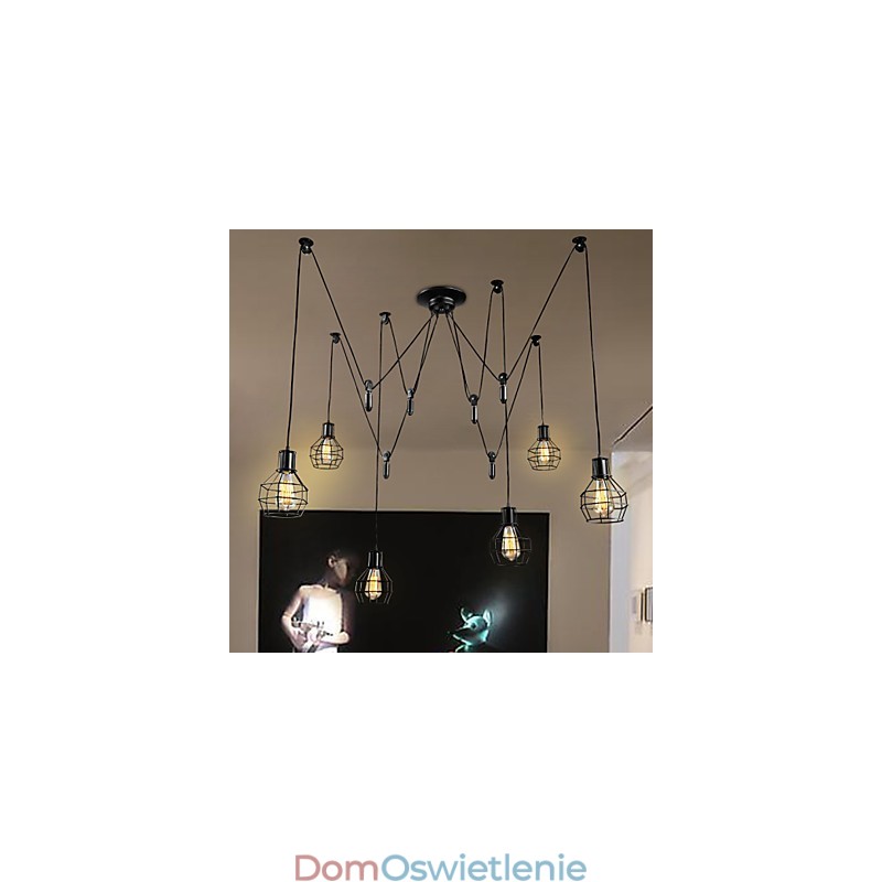 6 świateł Country Designers Metalowa lampa wisząca