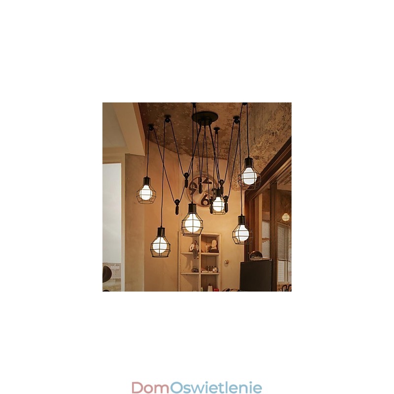 6 świateł Country Designers Metalowa lampa wisząca