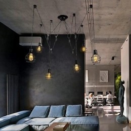 6 świateł Country Designers Metalowa lampa wisząca