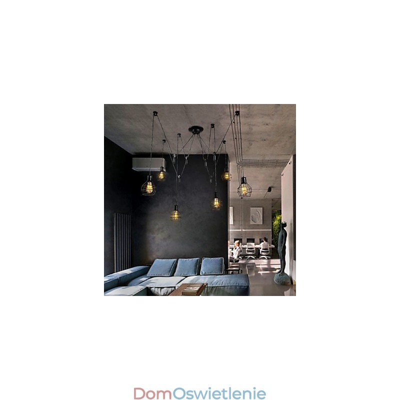 6 świateł Country Designers Metalowa lampa wisząca
