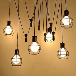6 świateł Country Designers Metalowa lampa wisząca
