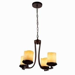 Żelazny żyrandol malowany z kloszem szklanym Klasyczna lampa świecowa 4 głowice