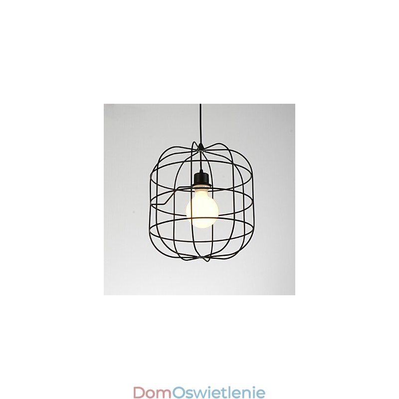 Miniaturowa artystyczna lampa wisząca w klatce dla ptaków 1 światło Nowoczesna prostota Wykończenie Czarny Biały Metal Węglowa stal Droplight