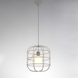 Miniaturowa artystyczna lampa wisząca w klatce dla ptaków 1 światło Nowoczesna prostota Wykończenie Czarny Biały Metal Węglowa stal Droplight