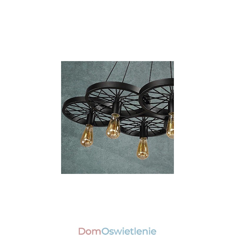 Loft Wisząca lampa Koło Żyrandol Rustykalny Vintage Retro Wiejski Jadalnia Metal + Malowanie