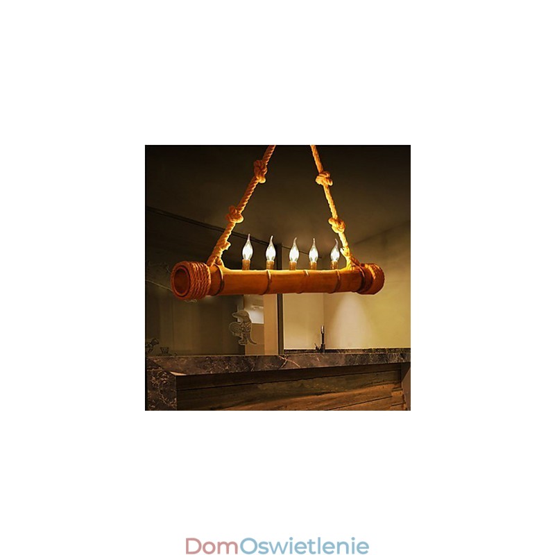 Kawiarnia Pastoralna Nostalgia Dekoracyjny żyrandol bambusowy