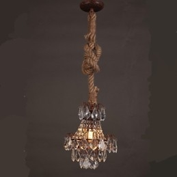 Retro salon Hemp Industrial Wind Imitacja kryształowego żyrandola