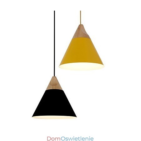 Miniaturowa artystyczna lampa wisząca w kształcie stożka 1 światło Nowoczesna prostota Wykończenie Czarno-biało-żółte Aluminium i drewniana lampa wisząca Miniaturowa artystyczna lampa wisząca w kształcie stożka 1 światło Nowoczesna prostota Wykończenie Czarno-biało-żółte Aluminium i drewniana lampa wisząca